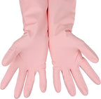 3 Pairs Rubber Cleaning Gloves Latex Free Dishwashing Gloves - 13" Reusable Nitrile Gloves Small, Green+Pink+Red