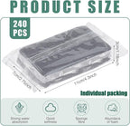 Tanlade 240 Pcs Individually Wrapped Sponge Dishwashing Sponge Bulk Non Scratch Scrub Sponges Kitchen Scouring Pad for Household Cleaning Rental Dishes Hotel Apartment Car (Gray,White)