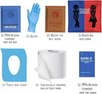 pH Advantage 3 x Personal Toilet Kit | Public Restroom Kit | Toilet Paper, Toilet Seat Cover, Butt Wipes, Cleansing Wipes (White Roll/Light Blue/Red Blue)