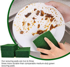YoleShy 80 PCS Scouring Pad, Dish Scrubber Scouring Pads,4 x 6 inch Green Reusable Household Scrub Pads for Dishes, Kitchen Scrubbers & Metal Grills
