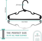 Sharpty Kids Plastic Hangers, Children's Hangers for Baby, Toddler, and Child Clothes - Everyday Standard Use - Ideal for Boys and Girls Closet, Clothing, Pants, Coats, and More - Black, 60 Pack