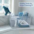 Unger EZ Reach Shower Tub and Tile Scrub Brush, Crevice Bathroom Cleaning Supplies, Non-Scratch Scrubber Tool for Showers, Fixtures, Bathtubs, Drains, Grout, and Marble