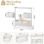 3-Tier Rotating Bathroom Counter Organizer, Vanity Tray for Makeup & Skincare, Countertop Spice Rack Storage, Space-Saving Shelf for Bathroom, Kitchen, Laundry Room, Baby Bottle Station, White