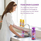 Foaming Drain Cleaner, Sink Drain Cleaner and Deodorizer for Kitchen Sinks, Shower Drains, Tubs (Lavender, 2pcs)