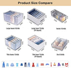 TIGARI Wardrobe Clothes Organizer, Draw and Closet Organizers, Storage for Socks, Underwear, Bra Ties, Baby Clothes (Gray)