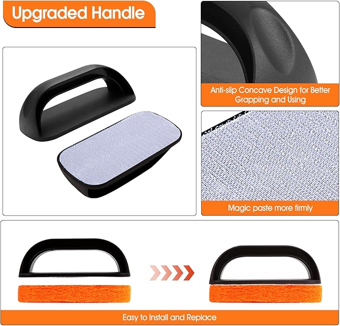 Upgraded 6-Piece Griddle Cleaning Kit for Blackstone, Flat Top Grill Cleaner Non-Scratch Scouring Pads for Kitchen - Heavy-Duty 5 Griddle Scrubber Pads with 1 Handle