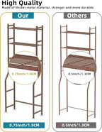 Livilord 3-Tier Over The Toilet Storage, Freestanding Metal Bathroom Shelves with 4 Hooks, Over Toilet Storage Shelf with Paper Holder, Above The Toilet Shelf for Bathroom Storage, Bronze