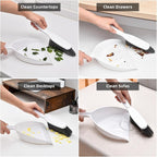 Small Hand Broom and Dustpan Set, Mini Dustpan and Brush Set, Handheld Dust Pan, White