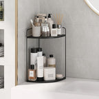 Forest Angle Bathroom Counter Organizer,Countertop Organizer,Vanity Organizers,Bathroom Storage,Bathroom Sink Caddy,Counter Shelf,Corner Counter,Corner Shelves(Black)