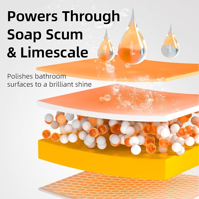 Botare Bathroom Shower Cleaner, Daily Household Powerful Cleaner, 17.61oz* 1 Pack Bathroom Bubbles Spray for Tile, Bathtub, Glass & Wall, Lemon Scent