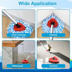 8-Pack Reusable Mop Head Replacement for O Cedar RinseClean 2-Tank System, Microfiber Spin Mop Refills Compatible with Vileda 2-in-1 Turbo Triangle