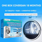 36 Pack Washing Machine Cleaner Descaler Tablets-18 Months Supply, Deep Cleaning Descaler for Front & Top Load Washers, Deodorizer, Mold & Limescale, Septic Safe, Compatible with All Brands