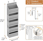 1 Pack 5-Tier Over the Door Organizer, Heavy-Duty Large Deep Pocket Hanging With 5 Large Front & 6 Side Pockets With for Pantry, Kitchen, Bathroom, Dorm, Grey