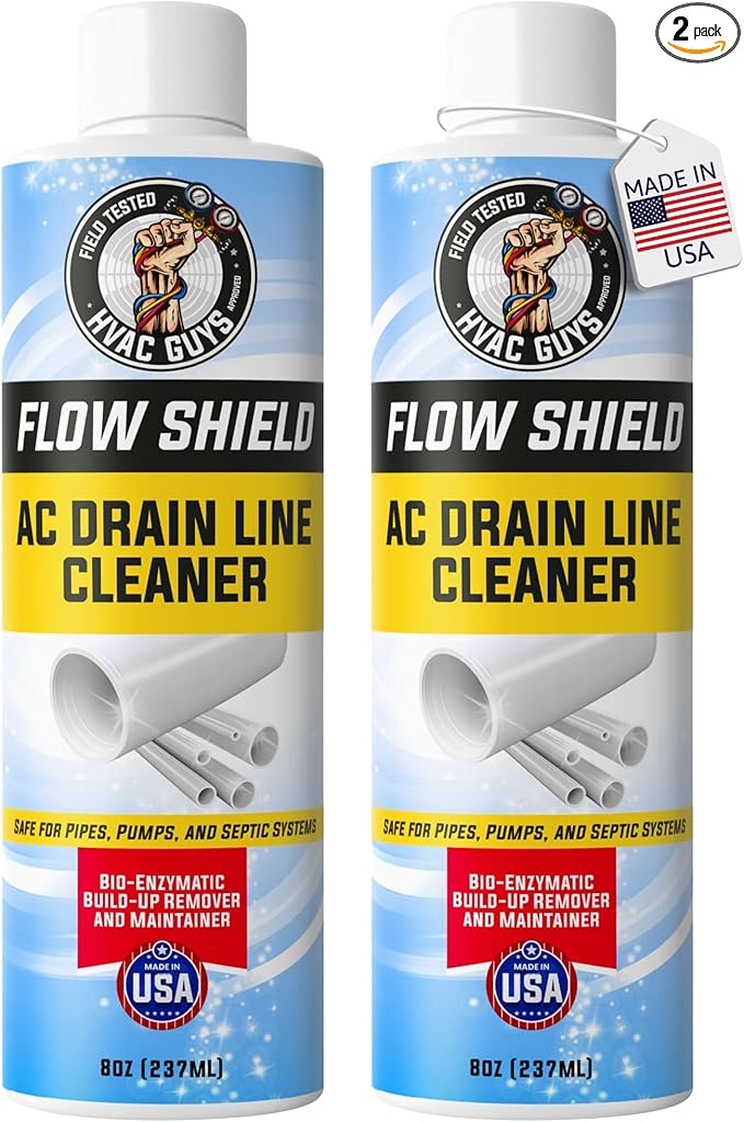 AC Drain Line Cleaner 2 Pack | Prevent Buildup and Overflow | 8oz - Up to 3 Months of Protection | Fast Acting & Long Lasting Bio-Enzymatic Formula