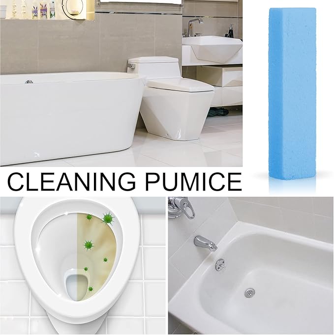 Norme 30 Pieces Pumice Stones for Cleaning Pumice Scouring Pad, Pumice Stick Cleaner for Removing Toilet Bowl Ring, Bath, Household, Kitchen, Pool, 5.9x1.4x0.9 Inch(Blue)