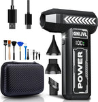 Compressed Air Duster-, 150000RPM 4-Gear Adjustable Super Power Mini Blower Electric Air Duster with LED Light,One-tap Booster with 8000mAh Rechargeable Battery, for PC, Car, House, Outdoor