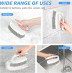 SetSail Heavy Duty Scrub Brush, Stiff Bristles Cleaning Brush with Non Slip Handle Shower Scrubber for Bathroom Kitchen Bathtub Tile Sink, 2 Pack(Grey White)
