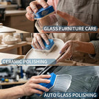 Glass Polish kit,6.76Fl Oz cerium oxide glass polish compound with polishing brush,glass scratch remove,Oil Film Cleaner,Glass Cleaner, Removes Stains and Water Spots, for Cars Glass and Mirror