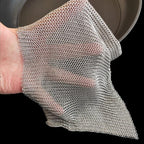 Cast Iron Cleaner and Chainmail Skillet Scrubber - Upgraded 3.8mm Small Ring, 316L Stainless Steel Fine Rings - Durable Scraper for Skillets, Pans, Griddles & Containers