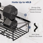 8 Pack Adhesive Rustproof Shower Caddy with Soap Dishes, Toothbrush Holder & Hooks, Large Capacity No-Drilling Shower Shelves Rack for Bathroom Organizers and Storage Accessories, Black