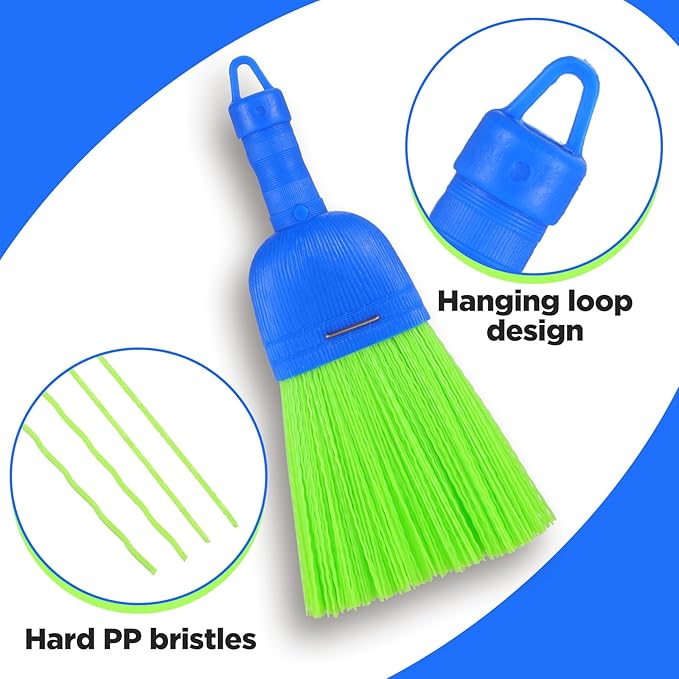5 Pcs Polyfiber Handheld Brush – Durable Whisk Broom for Indoor & Outdoor Cleaning Compact, Hang Hole for Easy Storage – Ideal for Cars, Floors, Porches, and More