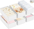 DIMJ Drawer Organizer Clothes - Underwear Organizer Small Sock Organizer Box Dresser Organizer,Drawer Dividers for Baby Clothes,Bra,Socks, Belt, Tie, Set of 6,White