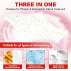 Binbata Eco Dishwasher Detergent Sheets Up To 160 Loads, Grapefruit Scent Plastic Free Dishwashing Soap Strips With High Efficient Solid Enzyme, Leaving Dishes Sparkling Clean