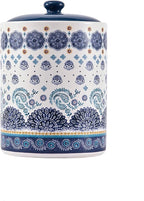 Bico Blue Talavera Ceramic Air Tight 9 inch Cookie jar, for holding coffee, powder, tea, spices, Microwave and Dishwasher Safe
