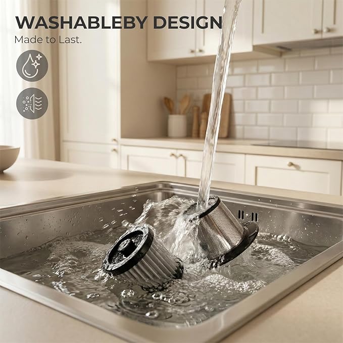 Apical Life Cordless Handheld Vacuum Cleaner, 13000Pa Strong Suction, Mini Vacuum with Charging Dock, 40 Mins Runtime, LED Light, HEPA Filter, One-Click Empty for Car Detailing and Home