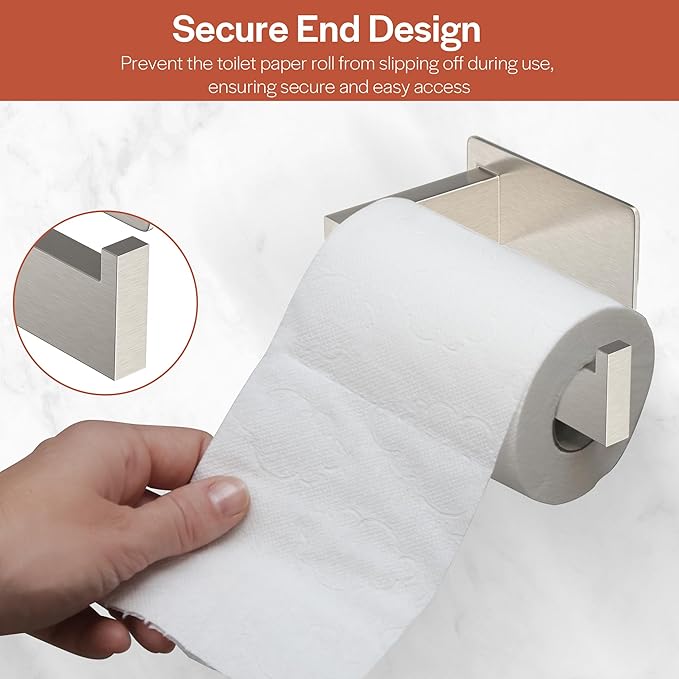 Toilet Paper Holder Self Adhesive, Toilet Paper Roll Holder No-Drill for Bathroom, Washroom,SUS 304 Stainless Steel,Adhesive Tissue Holder