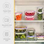 Superio Plastic Food Storage Containers with airtight Lid for Pantry, Fridge- BPA Free, Leakproof Sealed Container- Microwave, Dishwasher and Freezer Safe, Clear (17 Cup- 4 Pack)