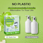 YUCO Dishwasher Detergent Sheets 100 Loads Liquid-Free Dish Soap Cleaner Strips Eco-Friendly No Plastic Dishwasher Pods Detergent Use in Dishwasher or Sink Leaving Dishes Sparkling Clean (Apple)