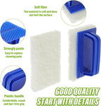 5 Pack Electric Cleaning Brush Pad Kitchen Bathroom Household Cleaning Pad Swimming Pool Wall Cleaning Brush Heavy Duty Griddle Scrubber Scouring Pad and 1 Pack Handle kit(White)