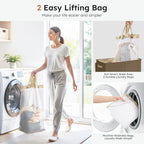 SOLEDI Large Double Laundry Hamper with Lid, Collapsible Clothes Hamper 2 section with Removable Bags, Space-Saving Laundry Basket for Bedroom, Dorm, College