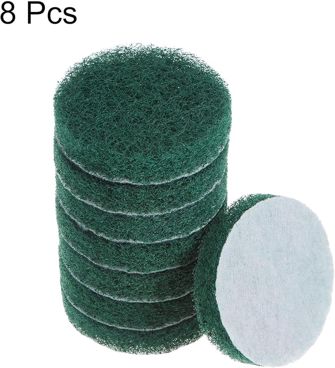 HARFINGTON 8pcs Drill Power Brush 3 inch Tile Scrubber Scouring Pads 180-240 Grit for Bathroom Kitchen Household Cleaning