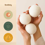 Wool Dryer Balls for Baby – XL 6-Pack with Mesh Bag – Baby Safe, Hypoallergenic, 100% New Zealand Wool – Chemical-Free Fabric Softener for Baby Clothes – White