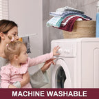 Homaxy Premium Cotton Kitchen Towels 16"x 28", Large Natural Ring Spun 390 GSM Dish Towels, Super Absorbent Terry Kitchen Hand Towels, Soft Tea Towel with Hanging Loop, Red Check Design,6 Pack