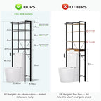 GRUSIGN Over-The-Toilet Storage Shelf, 4-Tier Bathroom Organizer Shelf, Freestanding Space Saver Shelves Over Toilet with Adjustable Shelf for Bathroom, Black