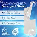 Gull living Eco-Friendly Dishwasher Detergent Sheets - Natural Dishwashing Detergent - Plant Based Dishwasher Soap Sheets - Unscented & Plastic Free Travel Size 60 Loads with sustainable Packaging.