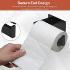 Toilet Paper Holder, Self-Adhesive Toilet Paper Roll Holder for Bathroom and Washroom, No-Drill SUS 304 Stainless Steel,Matte Black
