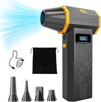 KKH Portable Electric Air Duster with Led Light, Powerful 120000RPM 4 Speed Adjustable Mini Turbo Blower for Cleaning, Rechargeable Cordless Dusters for Home Car Outdoor PC Computer Keyboard