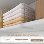 Clear Shelf Dividers for Closet Organization, Pack of 2, Acrylic Closet Dividers for Shelves, Purse Organizer, Handbag Organizer, Fits Clothes Bag Towel, for Bedroom Kitchen Bookshelf