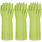 Reusable Waterproof Household Dishwashing Cleaning Rubber Gloves, Non-Slip Kitchen Glove (Green, Large (Pack of 3))