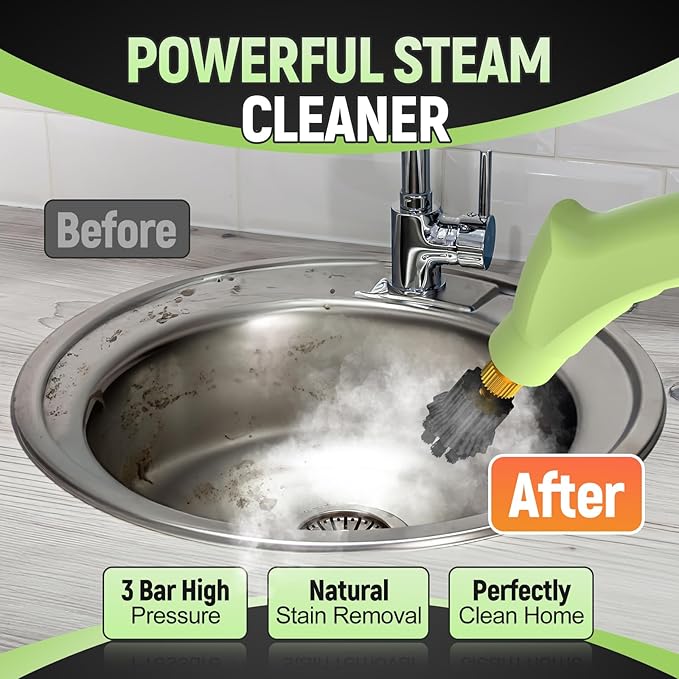 10-in-1 Steam Cleaner for Home, High Temperature & High Pressure, Steamer for Cleaning with 10s Fast Heating, Handheld Steam Cleaner with 37.19OZ Large Tank for Car, Home, Furniture, Carpet and Floor