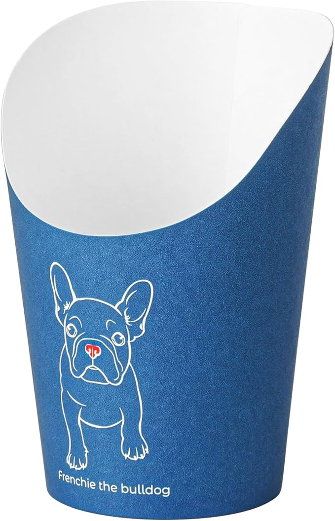 Restaurantware Bio Tek 12 Ounce French Fry Containers 100 Disposable Charcuterie Cups - Incline Design Round Frenchie Paper French Fry Cups Stackable For Waffles Chips or Popcorn