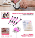 Pink Power-Screwdrivers Tool Set for Women,3.6V Power Screwdriver Cordless Rechargeable Tool Kit 143-Piece Electric Screwdriver Cordless Tool Set Pink 143PCS Tool Box