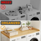 SpaceAid Washer Dryer Countertop, Laundry Wood Shelf Topper with Edge, 54" Width x 27.5" Depth Cover Guard Organizer for Washer and Dryer Laundry Hamper Counter Storage Organization (Maple Wood)