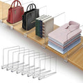 HIGH & SKY 8 Pack Acrylic Shelf Dividers for Closet Organization – Clear Adjustable Closet Shelf Separators for Clothes, Handbags & Towels – Durable Acrylic Shelf Dividers for Neat Shelves & Storage