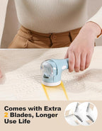Lint Remover, Bojia Electric Clothes Fabric Shaver, Fuzz Pill Bobble Remover for Sweater, Couch, Blanket, Curtain, Socks, Legging, Wool, Cashmere, Battery Operated