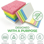 Compressed Cellulose Sponges - 32 Pack Natural Pop Up Dish Sponge for Kitchen - Compostable Plant-Based Cleaning Sponges Bulk – Non Scratch Natural Sponge for Dishes & Household Cleaning